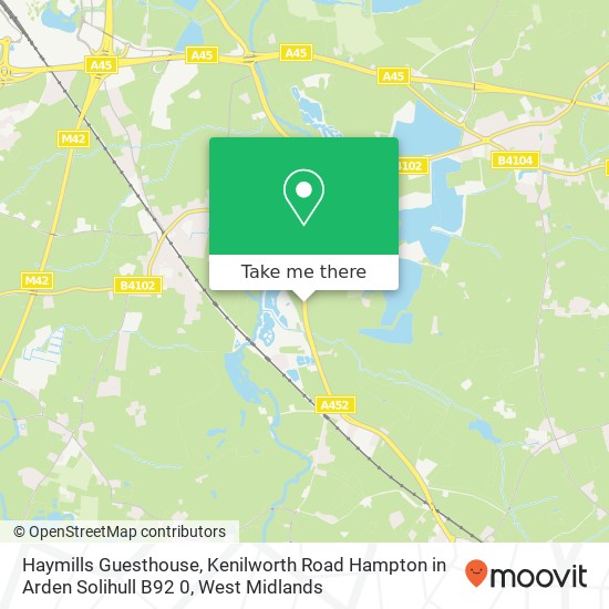 Haymills Guesthouse, Kenilworth Road Hampton in Arden Solihull B92 0 map