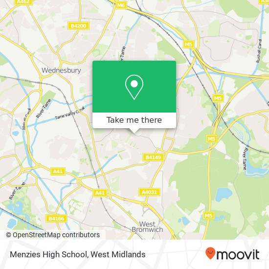 Menzies High School, Clarkes Lane West Bromwich West Bromwich B71 2BS map