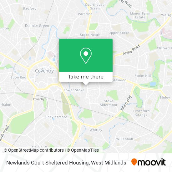 Newlands Court Sheltered Housing map