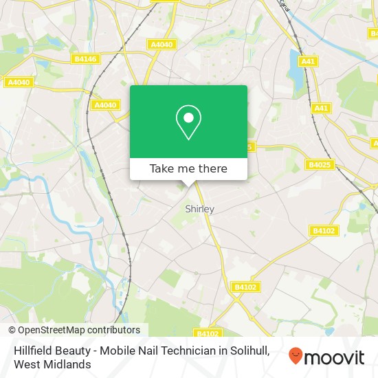 Hillfield Beauty - Mobile Nail Technician in Solihull, Shirley Solihull map