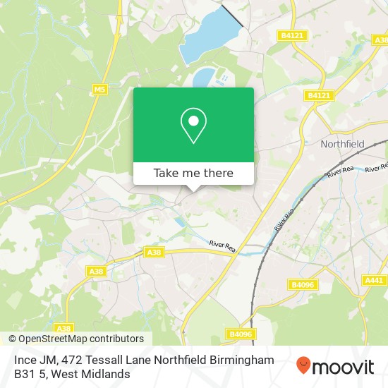 Ince JM, 472 Tessall Lane Northfield Birmingham B31 5 map