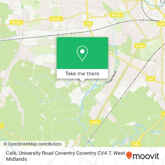 Café, University Road Coventry Coventry CV4 7 map