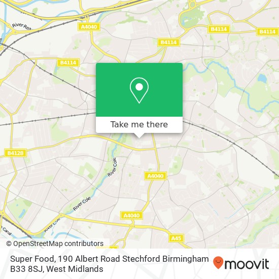 Super Food, 190 Albert Road Stechford Birmingham B33 8SJ map