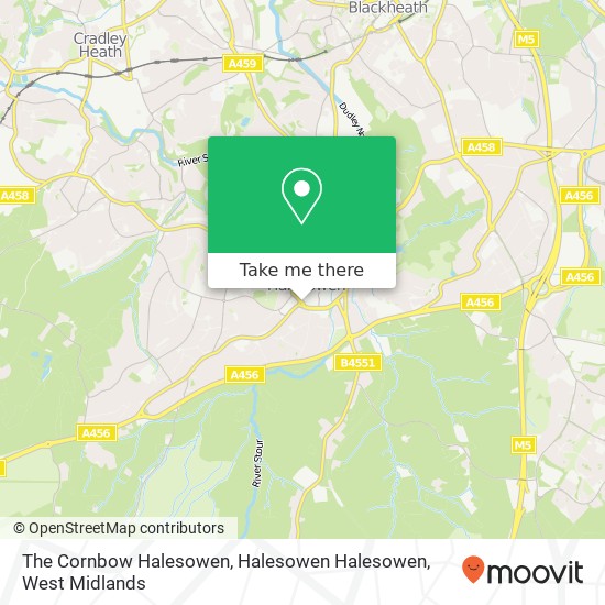 The Cornbow Halesowen, Halesowen Halesowen map