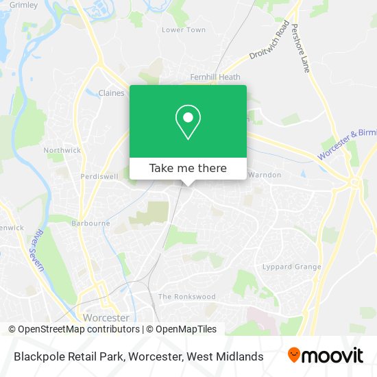 Blackpole Retail Park, Worcester map