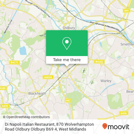 Di Napoli Italian Restaurant, 870 Wolverhampton Road Oldbury Oldbury B69 4 map