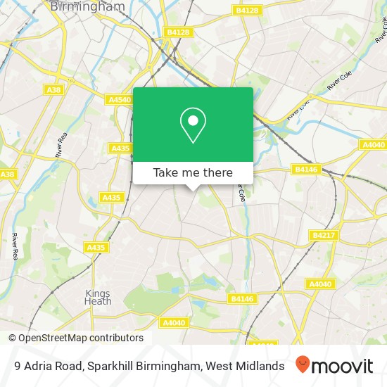 9 Adria Road, Sparkhill Birmingham map