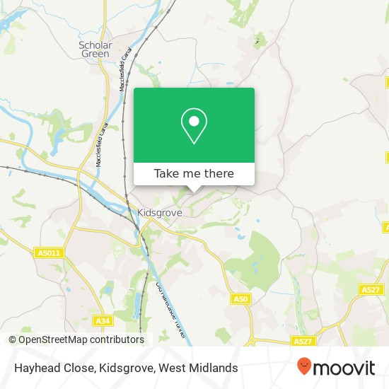 Hayhead Close, Kidsgrove map