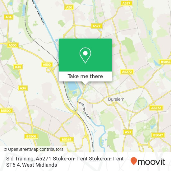 Sid Training, A5271 Stoke-on-Trent Stoke-on-Trent ST6 4 map