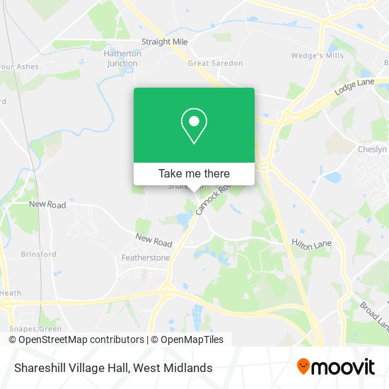 Shareshill Village Hall map
