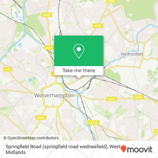 Springfield Road (springfield road wednesfield), Wolverhampton Wolverhampton map