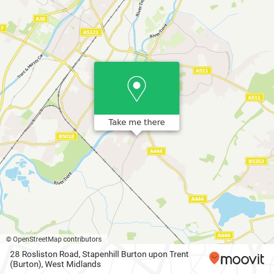 28 Rosliston Road, Stapenhill Burton upon Trent map