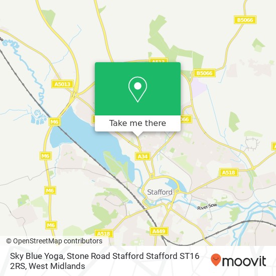 Sky Blue Yoga, Stone Road Stafford Stafford ST16 2RS map