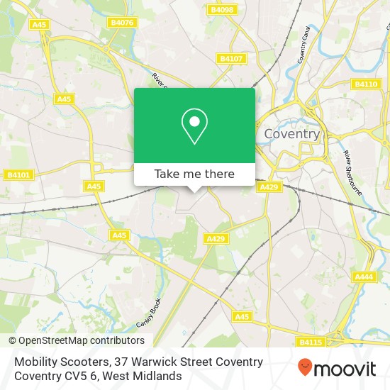 Mobility Scooters, 37 Warwick Street Coventry Coventry CV5 6 map