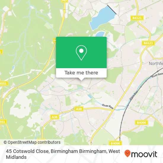 45 Cotswold Close, Birmingham Birmingham map