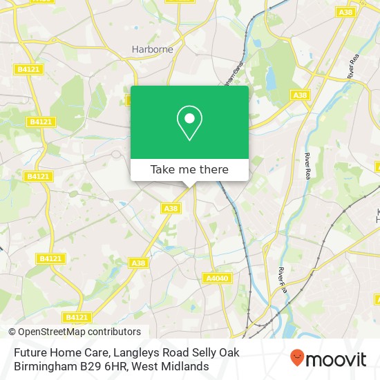 Future Home Care, Langleys Road Selly Oak Birmingham B29 6HR map