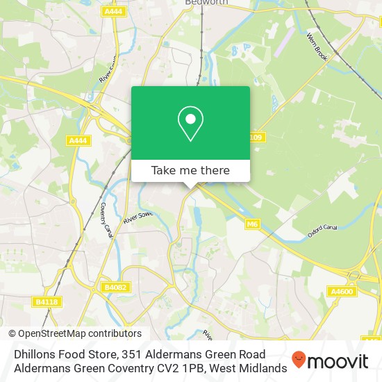 Dhillons Food Store, 351 Aldermans Green Road Aldermans Green Coventry CV2 1PB map
