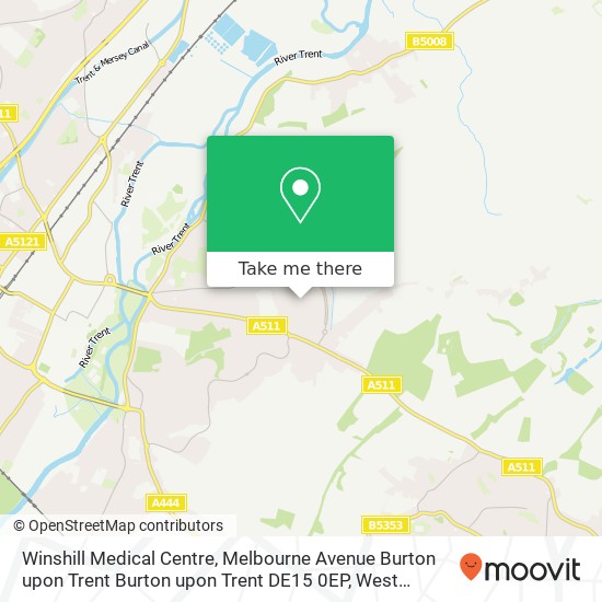 Winshill Medical Centre, Melbourne Avenue Burton upon Trent Burton upon Trent DE15 0EP map