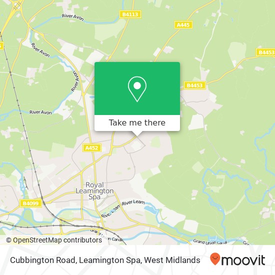 Cubbington Road, Leamington Spa map