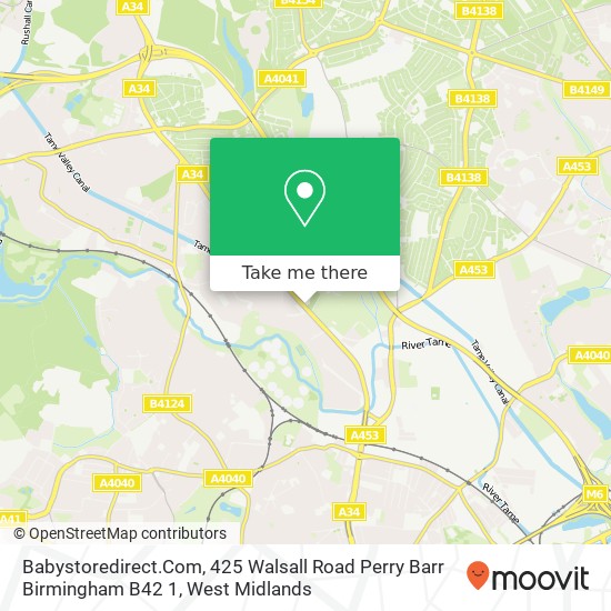 Babystoredirect.Com, 425 Walsall Road Perry Barr Birmingham B42 1 map