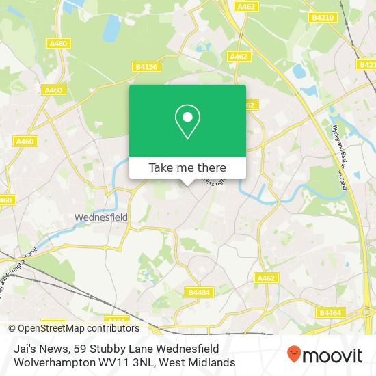 Jai's News, 59 Stubby Lane Wednesfield Wolverhampton WV11 3NL map