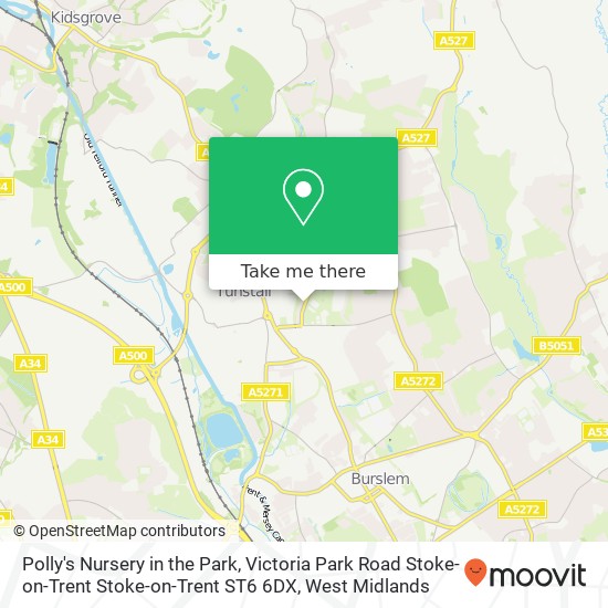 Polly's Nursery in the Park, Victoria Park Road Stoke-on-Trent Stoke-on-Trent ST6 6DX map