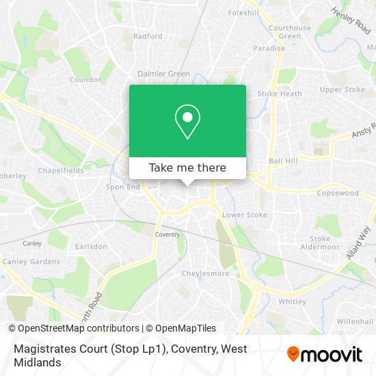 Magistrates Court (Stop Lp1), Coventry map