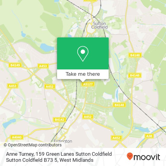 Anne Turney, 159 Green Lanes Sutton Coldfield Sutton Coldfield B73 5 map