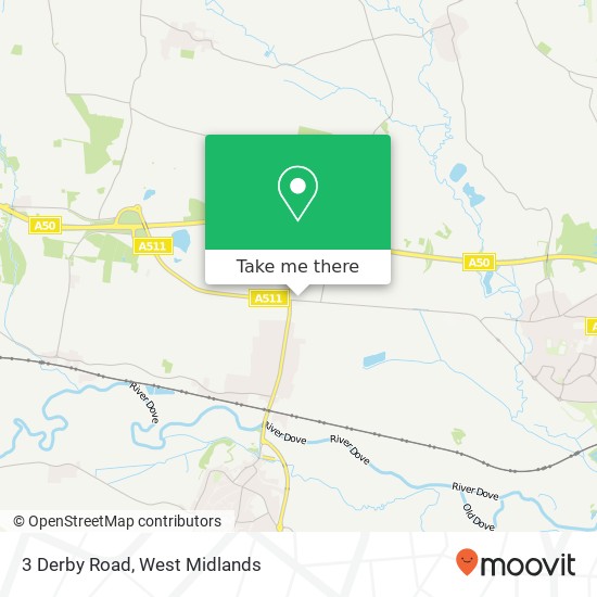 3 Derby Road, Hatton Derby map