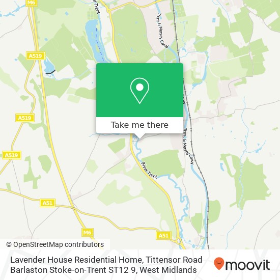 Lavender House Residential Home, Tittensor Road Barlaston Stoke-on-Trent ST12 9 map