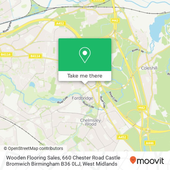 Wooden Flooring Sales, 660 Chester Road Castle Bromwich Birmingham B36 0LJ map