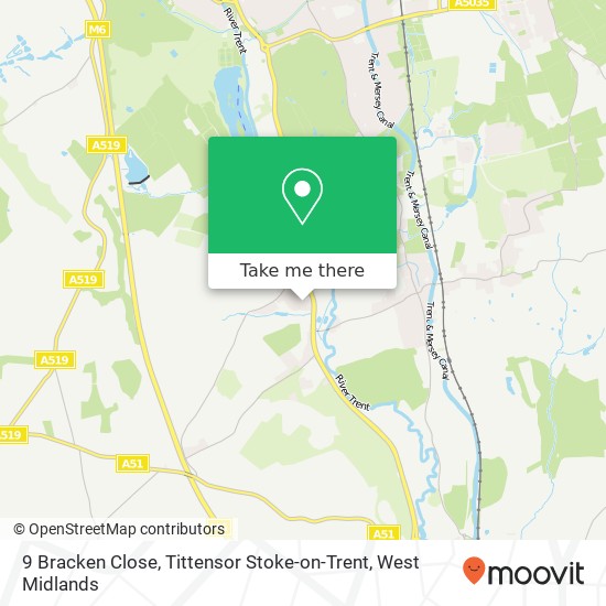 9 Bracken Close, Tittensor Stoke-on-Trent map