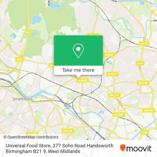 Universal Food Store, 377 Soho Road Handsworth Birmingham B21 9 map