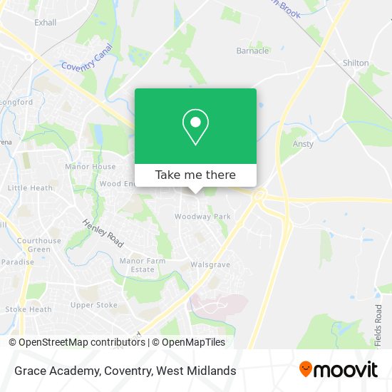 Grace Academy, Coventry map
