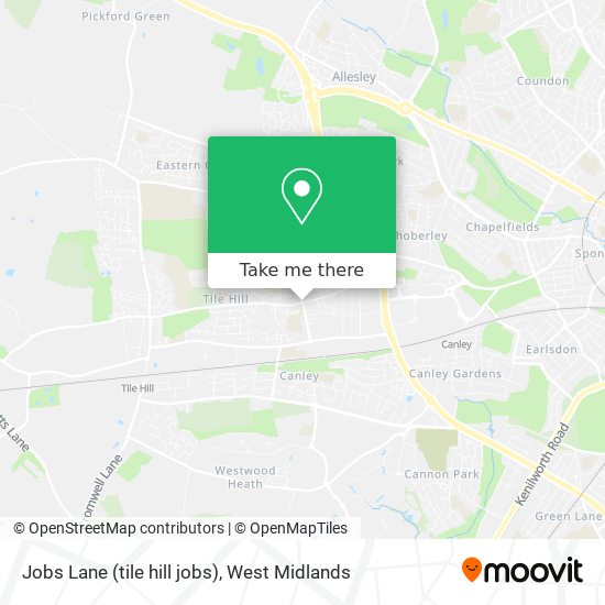 Jobs Lane (tile hill jobs) map