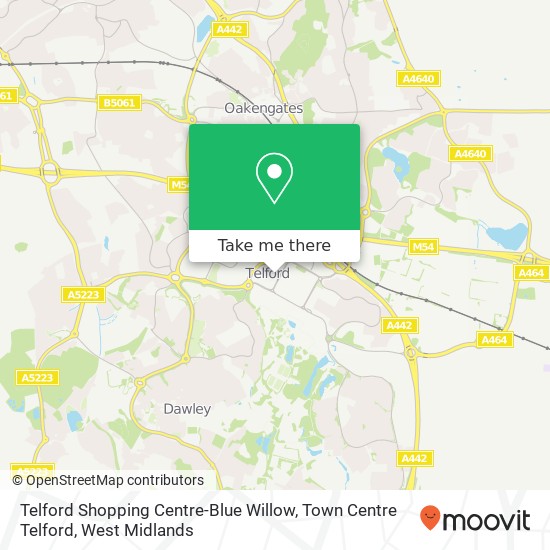 Telford Shopping Centre-Blue Willow, Town Centre Telford map