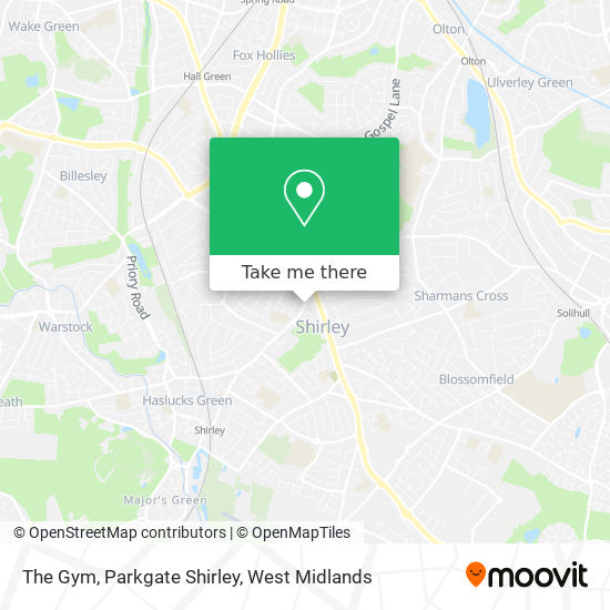 The Gym, Parkgate Shirley map