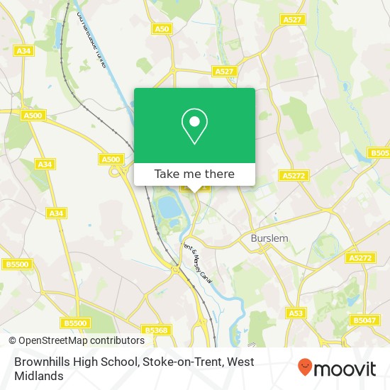 Brownhills High School, Stoke-on-Trent map