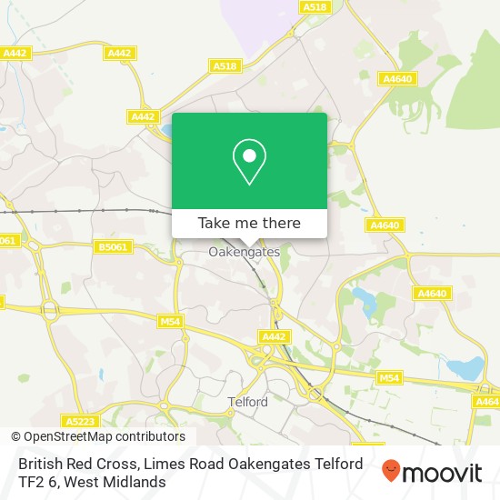 British Red Cross, Limes Road Oakengates Telford TF2 6 map