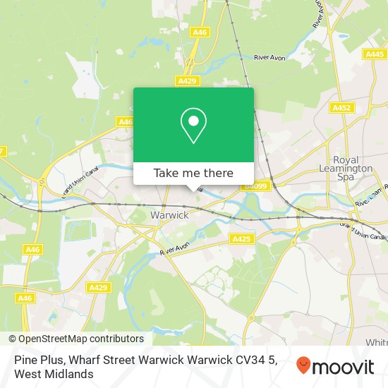 Pine Plus, Wharf Street Warwick Warwick CV34 5 map