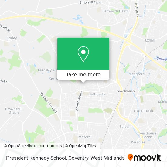 President Kennedy School, Coventry map