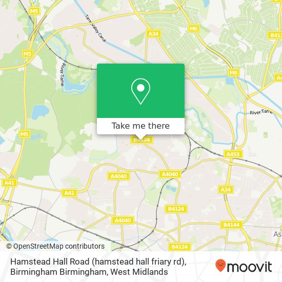 Hamstead Hall Road (hamstead hall friary rd), Birmingham Birmingham map