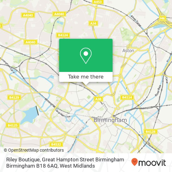 Riley Boutique, Great Hampton Street Birmingham Birmingham B18 6AQ map