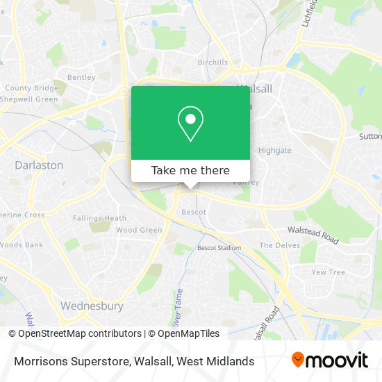 Morrisons Superstore, Walsall map