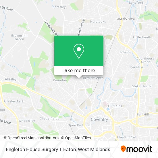 Engleton House Surgery T Eaton map