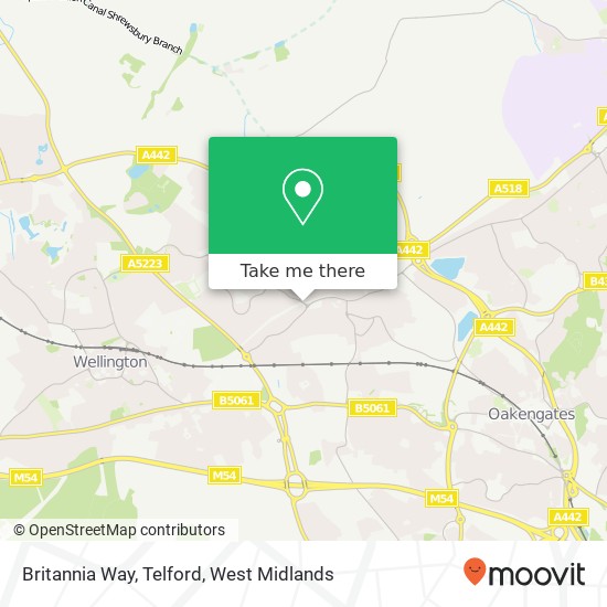 Britannia Way, Telford map