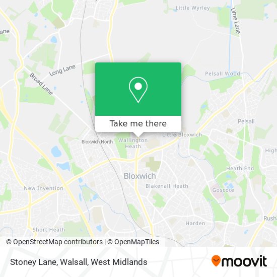 Stoney Lane, Walsall map