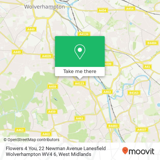 Flowers 4 You, 22 Newman Avenue Lanesfield Wolverhampton WV4 6 map