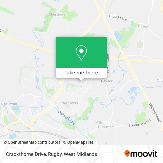 Crackthorne Drive, Rugby map