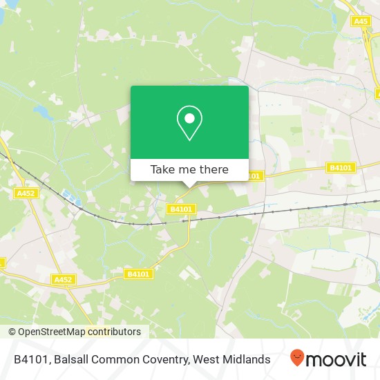 B4101, Balsall Common Coventry map